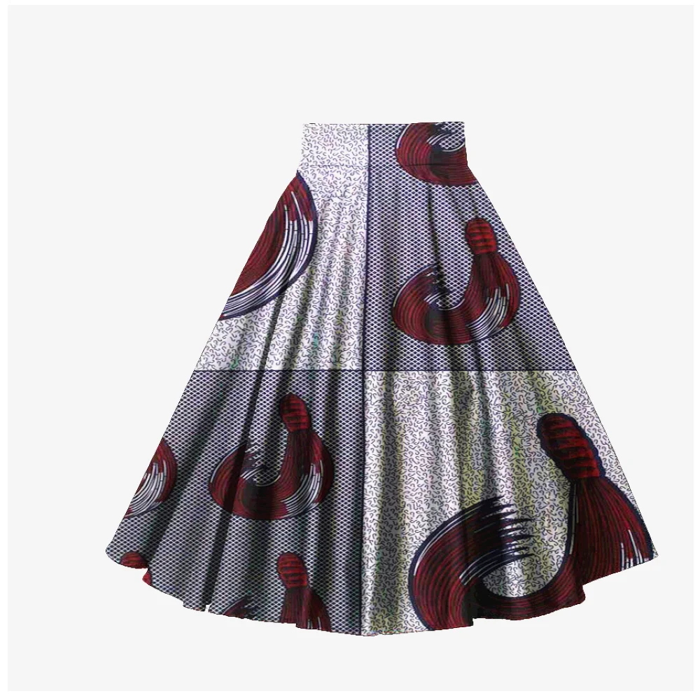 
Rapheeze Wax Print Floor Length White Maxi Skirt 