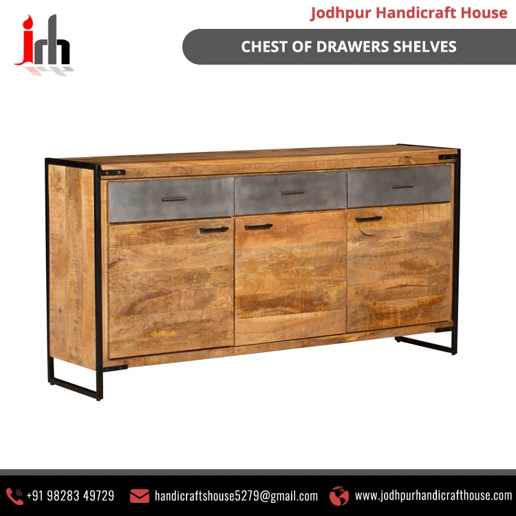 Huge Demand Wooden Material Chest of Drawers with 3 Doors/3 Drawers 3 Shelves