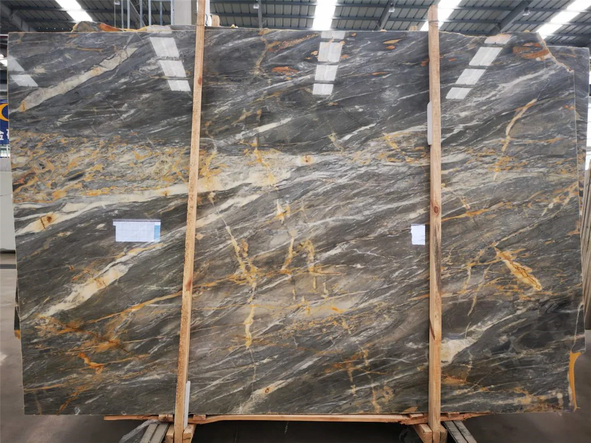 High Quality Polished Italy Pascal Grey Marble Fior Di Pesco Blue Marble Slab For Interior Decor