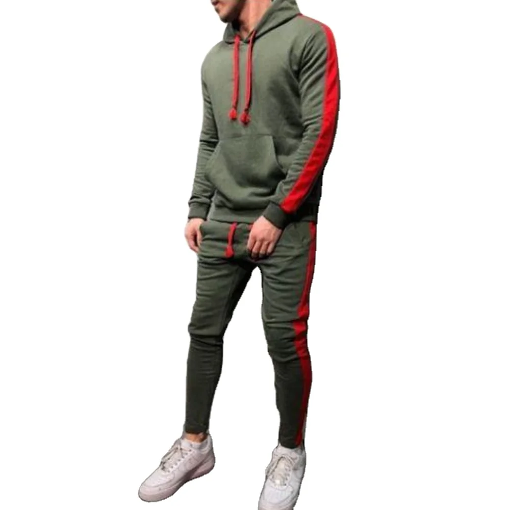 New Wholesale Blank Track suits Design Your Own jogging  Men Jogger Sweat suits with side stripes