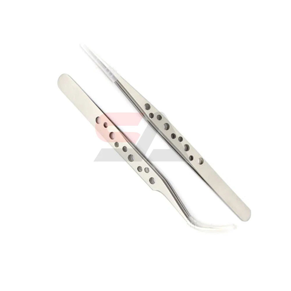 High Quality Anti-Static Eyelash Extension Tweezers Professional Straight Pointed Tip Customized Label Professional Beauty Tool