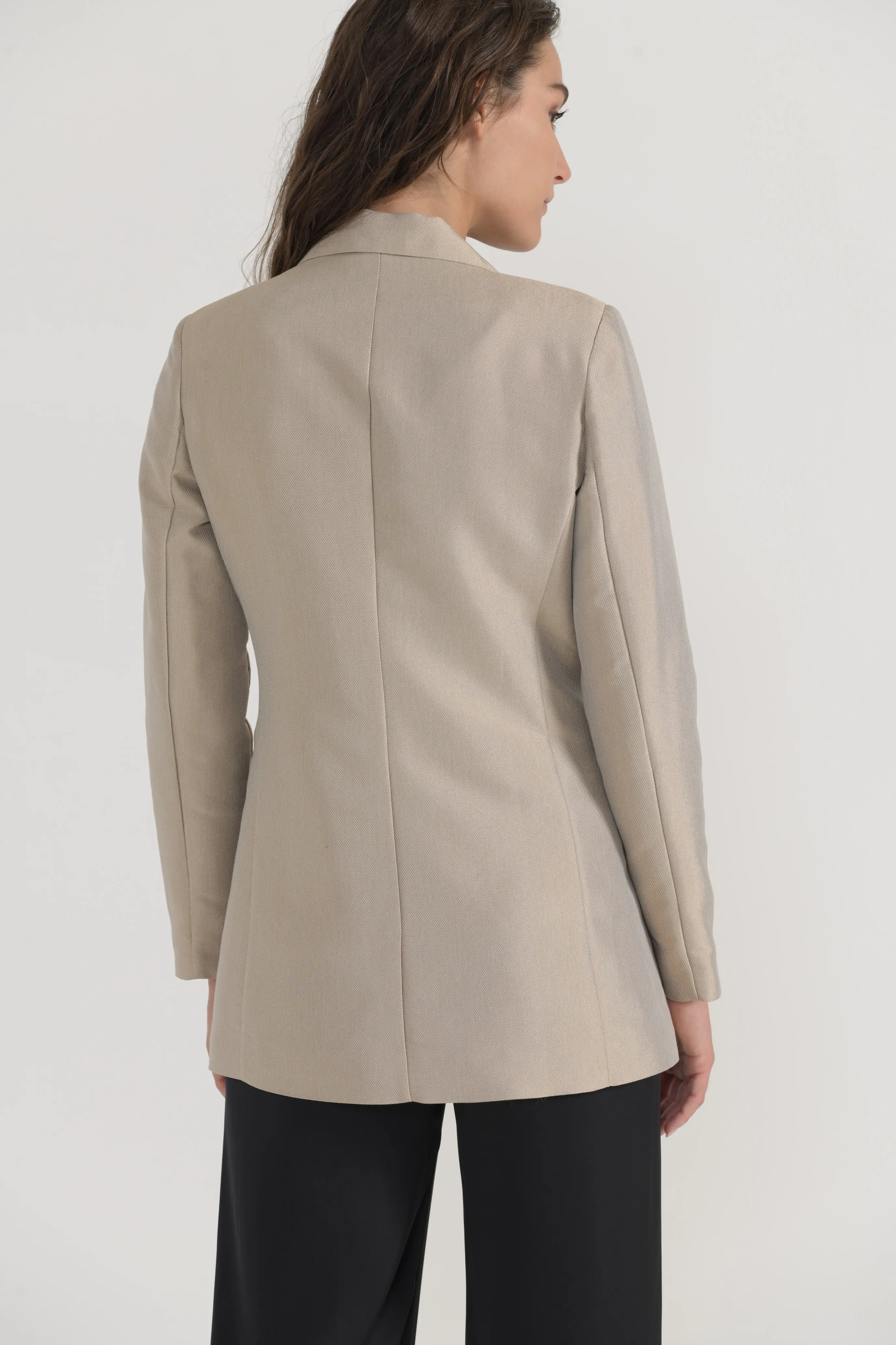 Italian Beige-Coloured Double-Breasted Jacket | Women Fashion | Made in Italy
