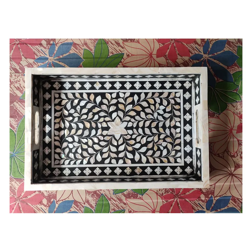 
Serving tray With Handle Mother of inlay Tray at Wholesale Price 