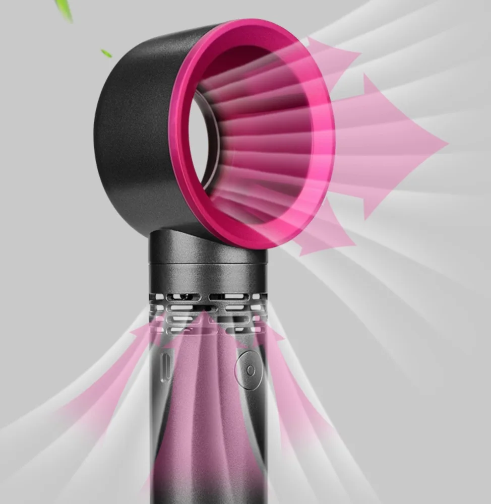 Amazon Hot Selling Portable Rechargeable Handheld Bladeless Fan Mini USB Leafless Fan Bladeless Air Cooler