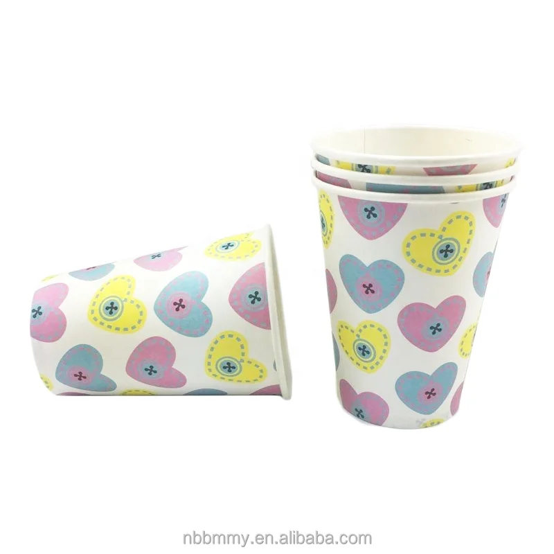 Hot sale oem odm designer sweet milk tea paper coffee cups for Birthday Party Decoration