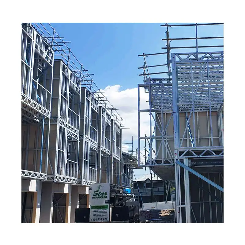 Deepblue Smarthouse ISO certificated light steel frame house apartment building prefab townhouse villas multi family