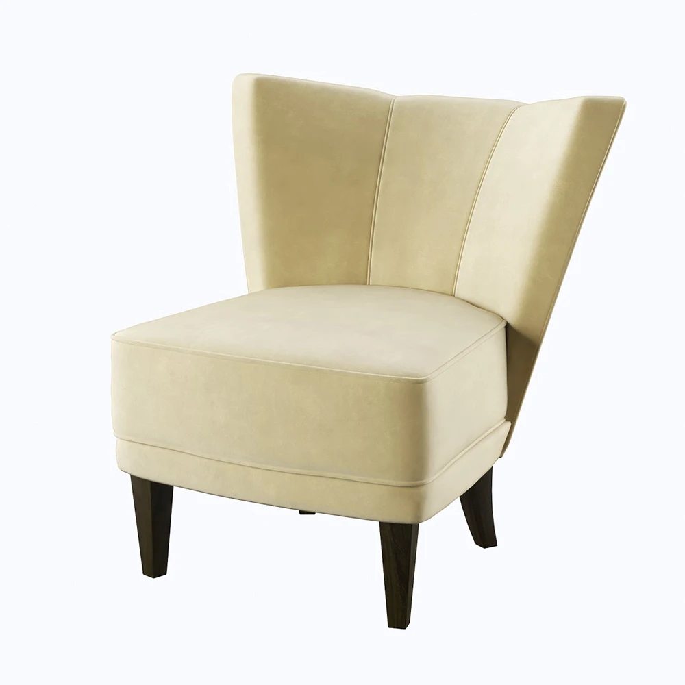 
Wooden lounge chair upholstered armchairs with solid wood legs Lounge armchair leather velvet for living room hotel restaurant 