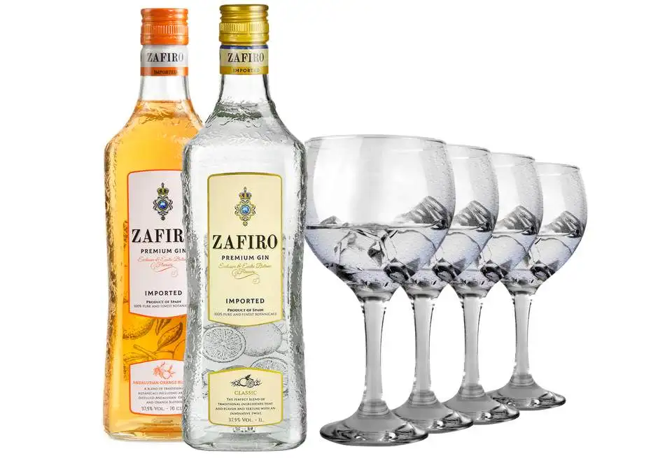 Top Italian 37.5% Alcohol Content Smooth Vibrant Zafiro Special Premium Gin made from High Quality Spanish Orange