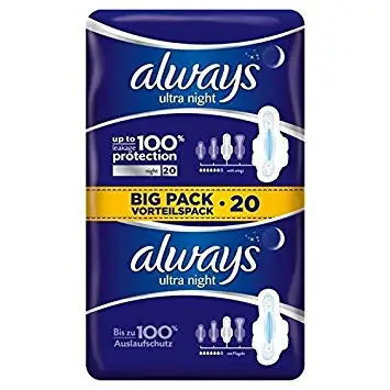 
Always Ultra Night Sanitary Pads 10pck 