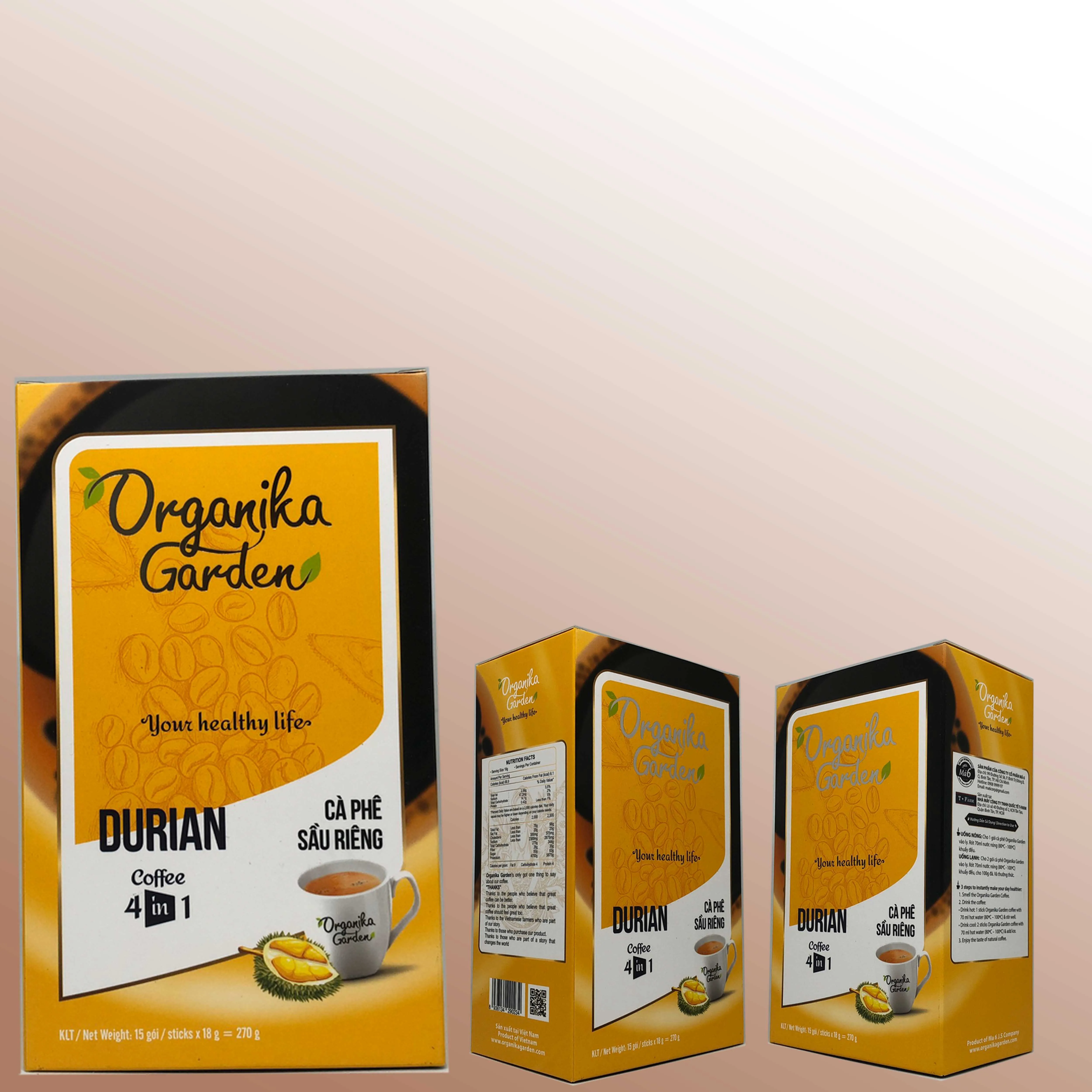 Real Durian Sweet Taste Caffeinated MA 6 COFFEE - ORGANIKA COFFEE - DURIAN COFFEE 4 IN 1 From Vietnam