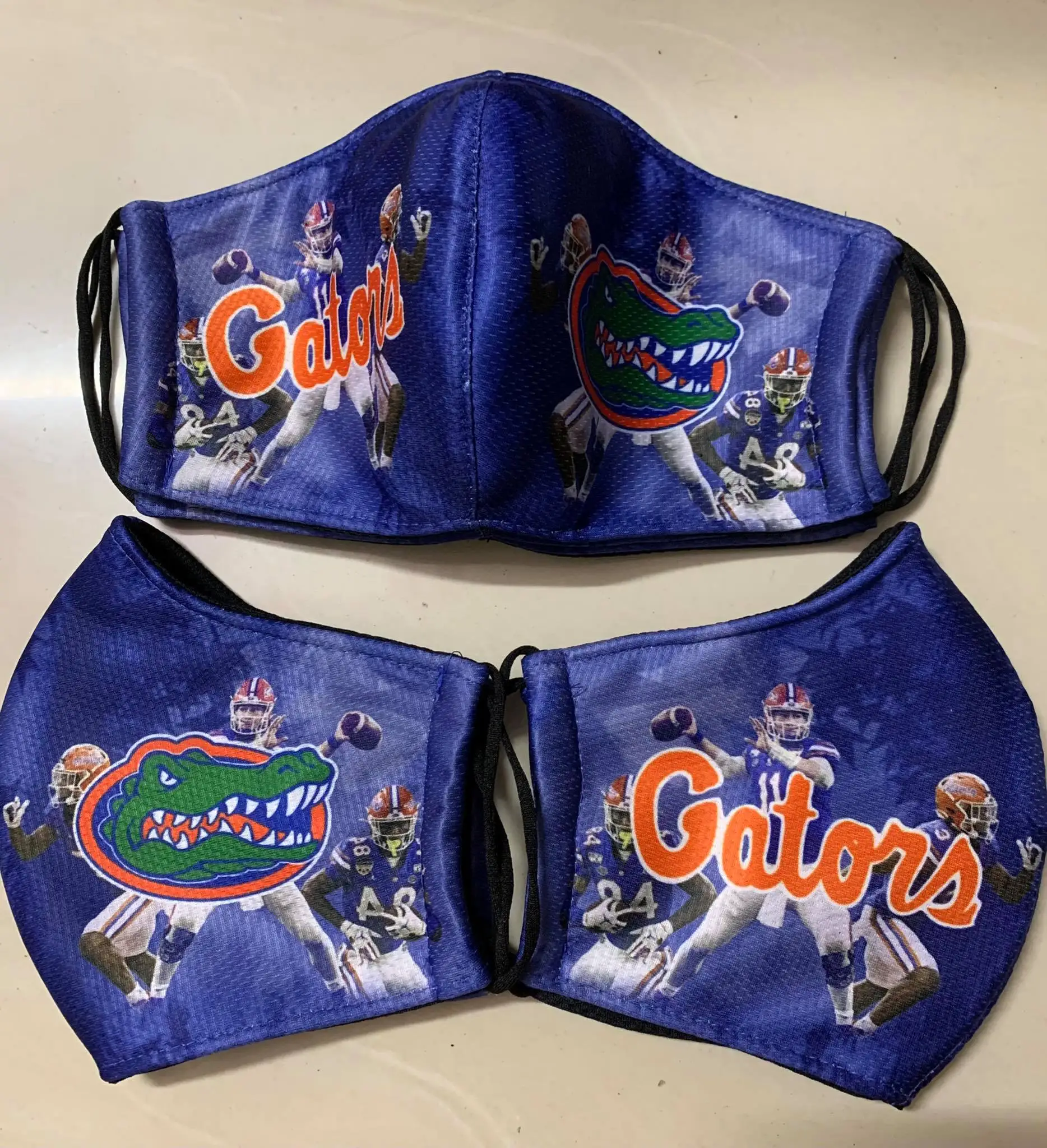 
3D design NFL teams Reusable Printed Facemaskes American football face cover 3 ply with Adjustable Ear Loop 
