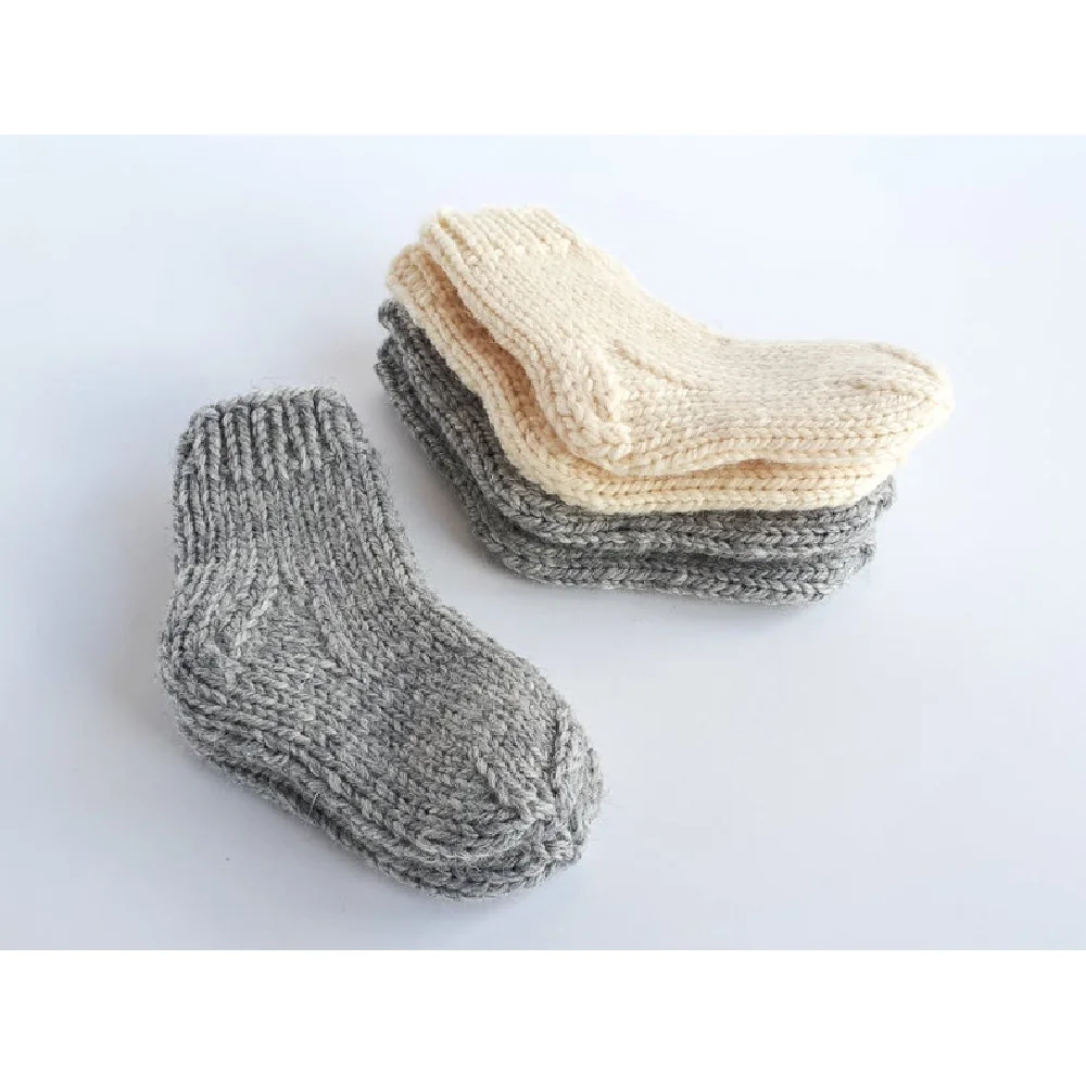 Wholesale Spring Autumn Toddler Baby Socks Customize Hand Knitted Hand made Wool For Boys And Girls Socks