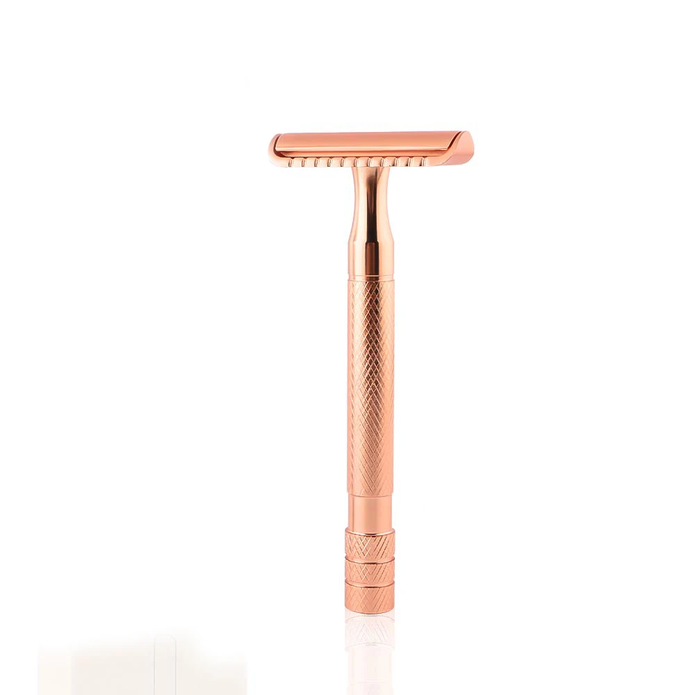 Double Edge Safety Razor for Men Safety Shaving Razor , Fits All Double Edge Razor Blades (Rose Gold)