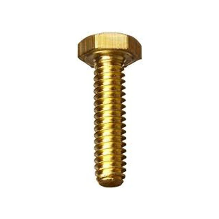 Standard Forged Process Full Threaded Natural Yellow 100% Brass Hex Head Bolts/ Brass Hexagonal Bolts DIN 933