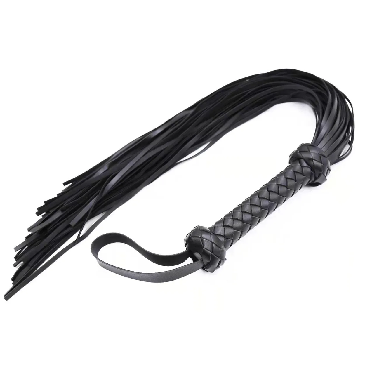 Adult sex toy SM Tonal sex toy Slave stimulate black and red leather tassel whip
