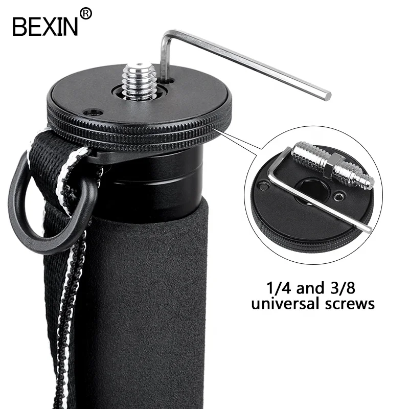 
BEXIN MAS285 Professional Portable Aluminum Alloy Monopod Tripod Flexible Extension Pole Bracket for DSLR Camera Mountaineering 