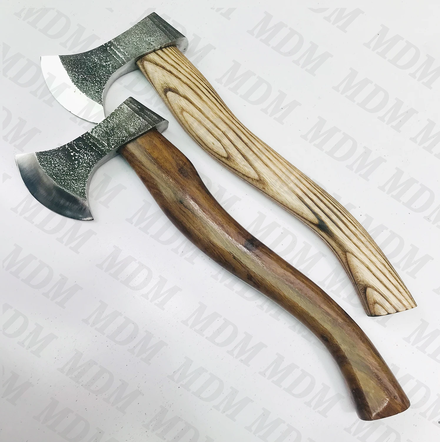 Handmade Custom Pair of High Carbon Steel Tomahawk Hatchet Axes Damascus Axe Heads with Ball Hammer for Camping