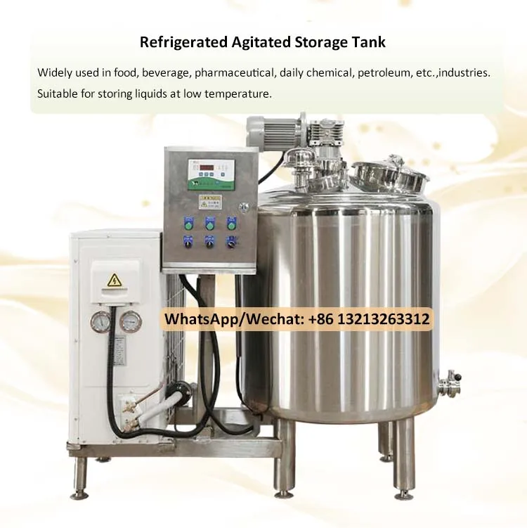 Small Cooling Tanks With Refrigeration Milk Cooler And Pasteurization Unit Milk Production Line
