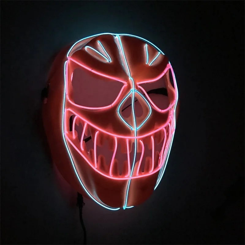 Светодиодная светящаяся маска, светящаяся крутая маска для вечеринки на Рождество, Хэллоуин, косплей, Маскарад