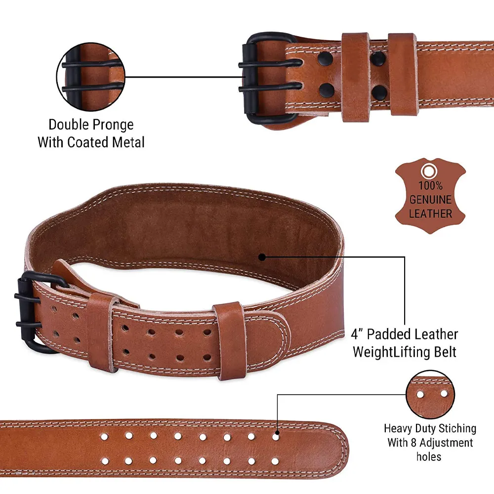 Durable Custom Weight Lifting Belt Powerlifting Cowhide Leather Gym Belt