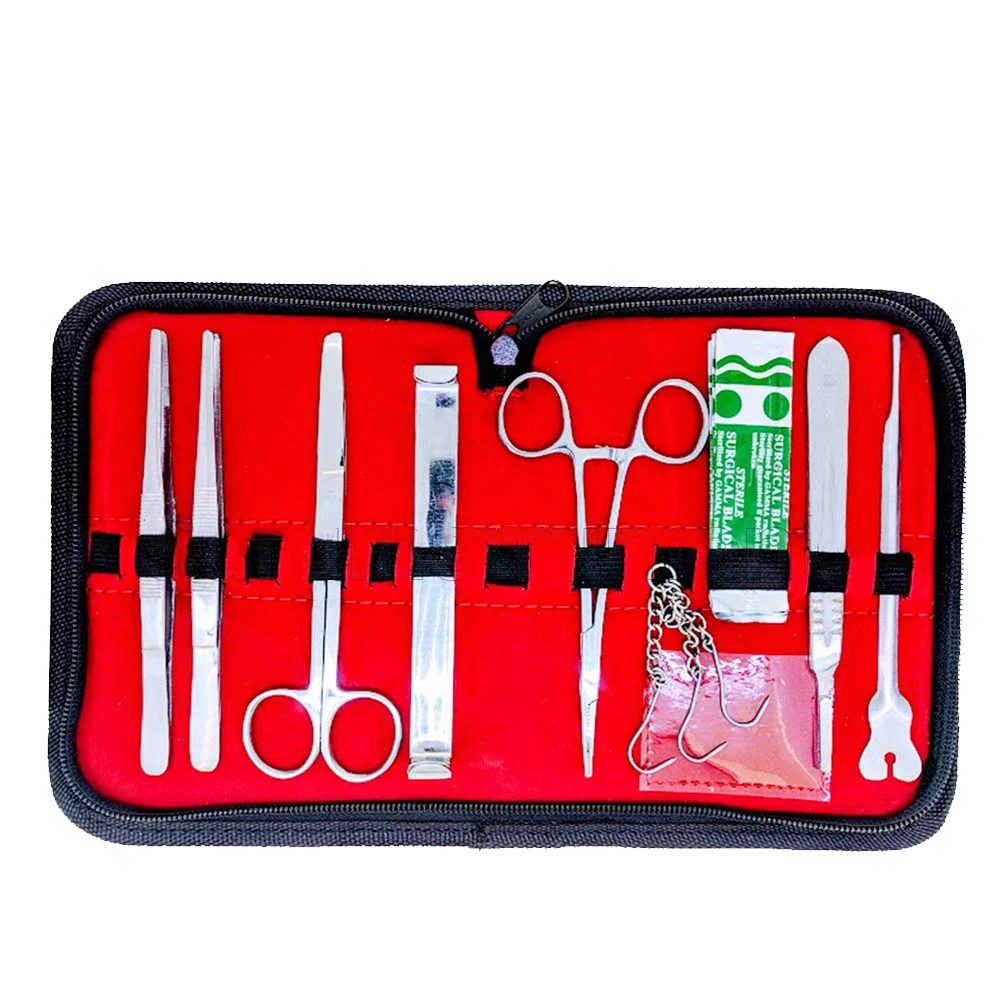 Medical Students Anatomy Biology Dissection Kit With Case Stainless Steel Made Scalpel / Blade Scissor Dissecting Kit