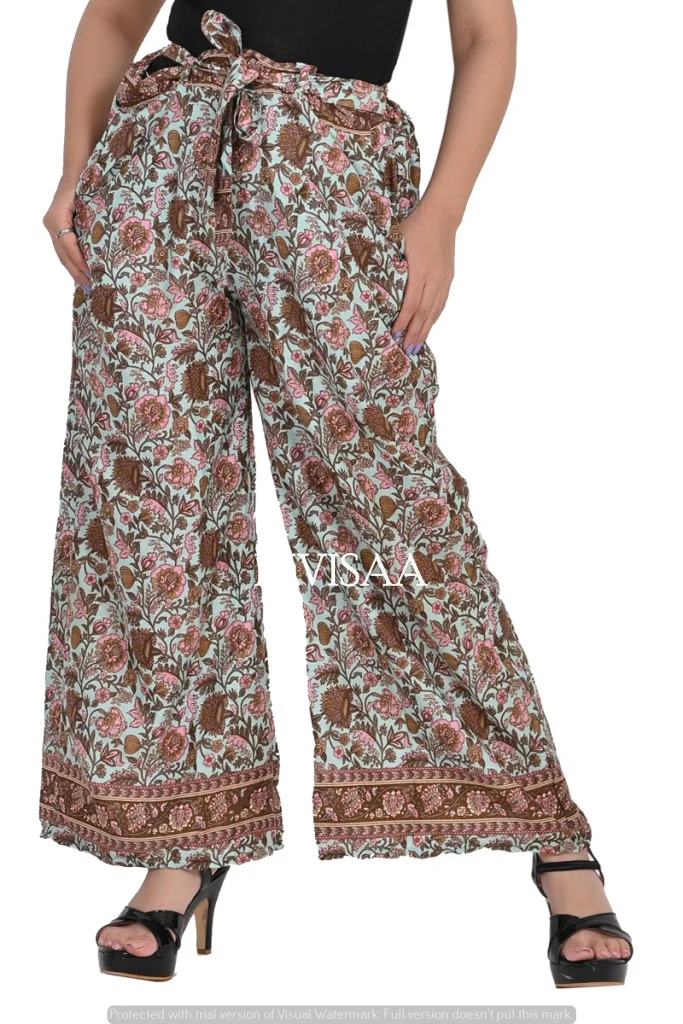 Красиво оформленные Черные Серые брюки Бохо широкие шелковая вискоза длинная повседневная одежда с принтом