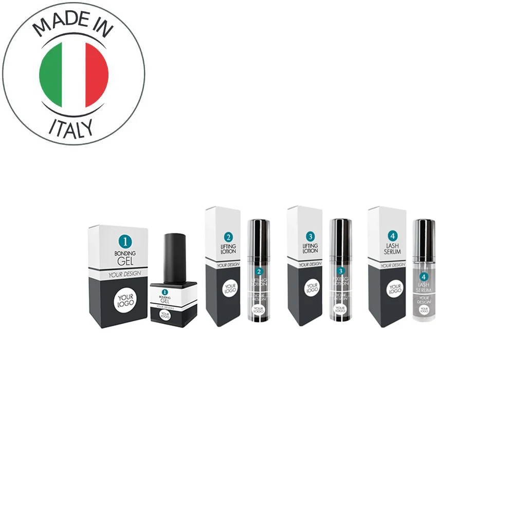 (prices quoted are in £) LASH LIFT SET - 5ml - airless clear bottles with black bonding gel bottle