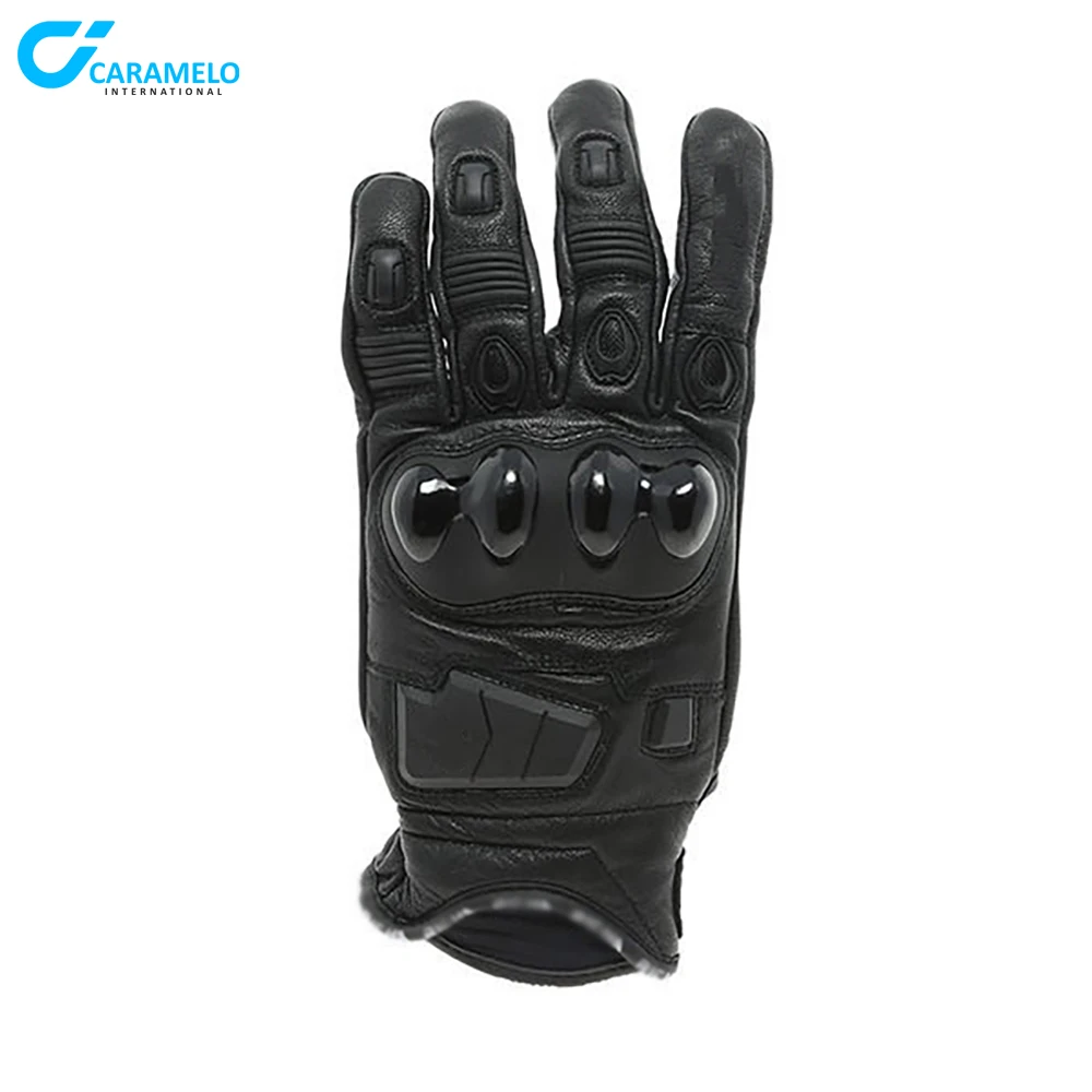 Professional Quality Motorbike Leather Gloves Short leather sports glove with PU knuckle protection.