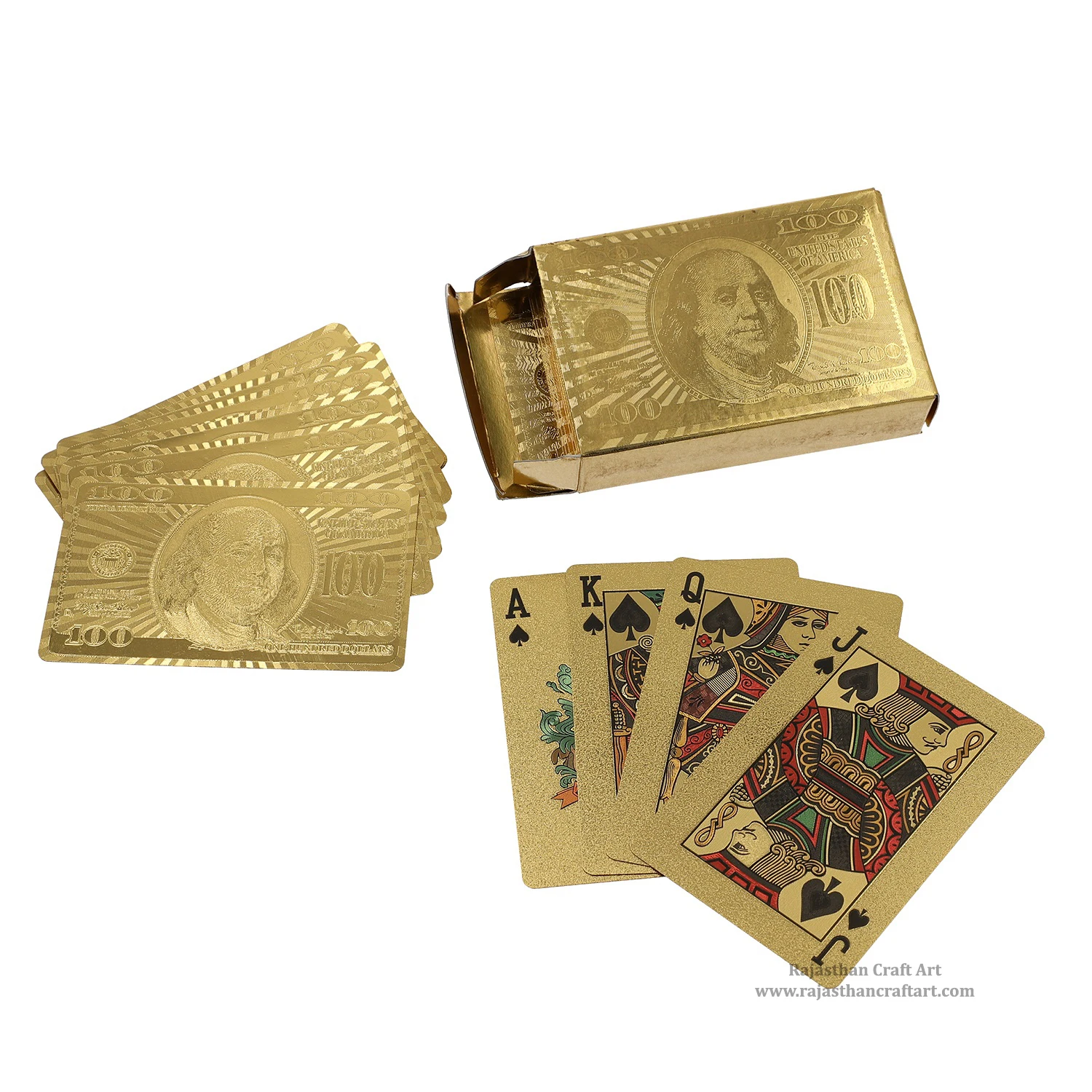 
Set of 2 Playing Card in Wooden Box Handicraft 
