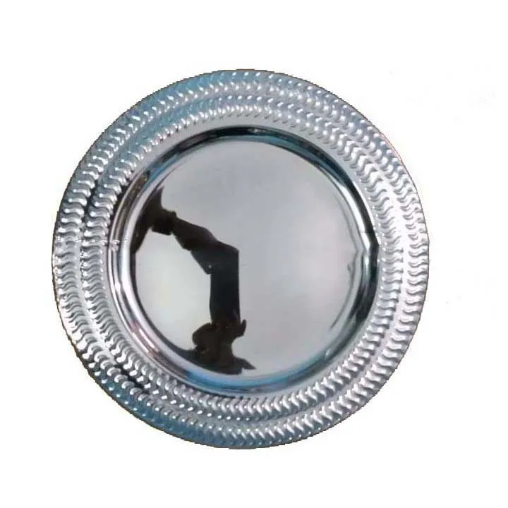 Designer Silver Mirror Polished Stainless Steel Charger Plate Wedding Table Under Plate Plate Dish Restaurant Dinnerware Round