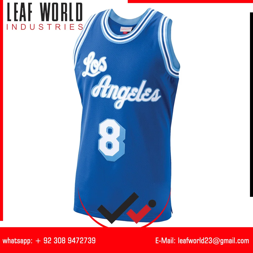  Классическое Джерси из твердой древесины сшитые с сублимационной печатью для баскетбола Лос-Анджелеса #8 Брайант