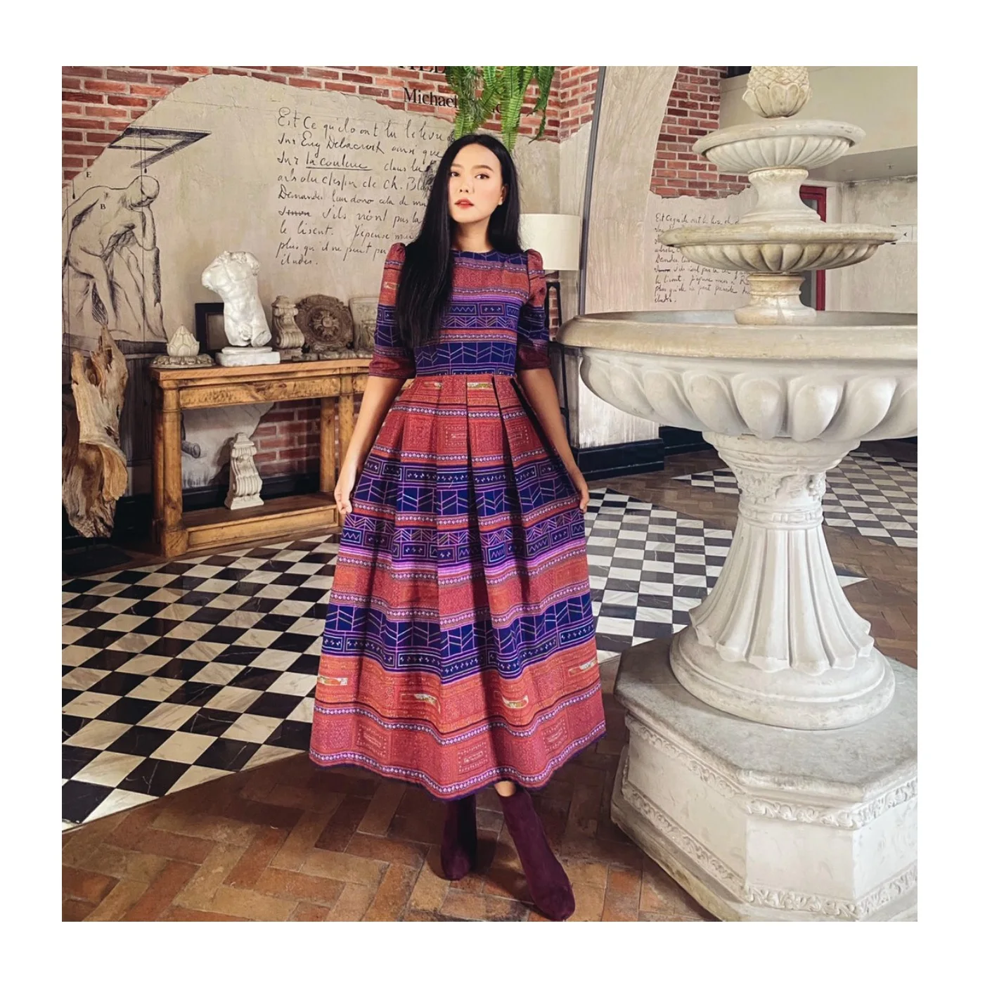 Best Seller Thai Casual Womens Dresses Premium Products Hand Made By Lada Lanna Collection - 004