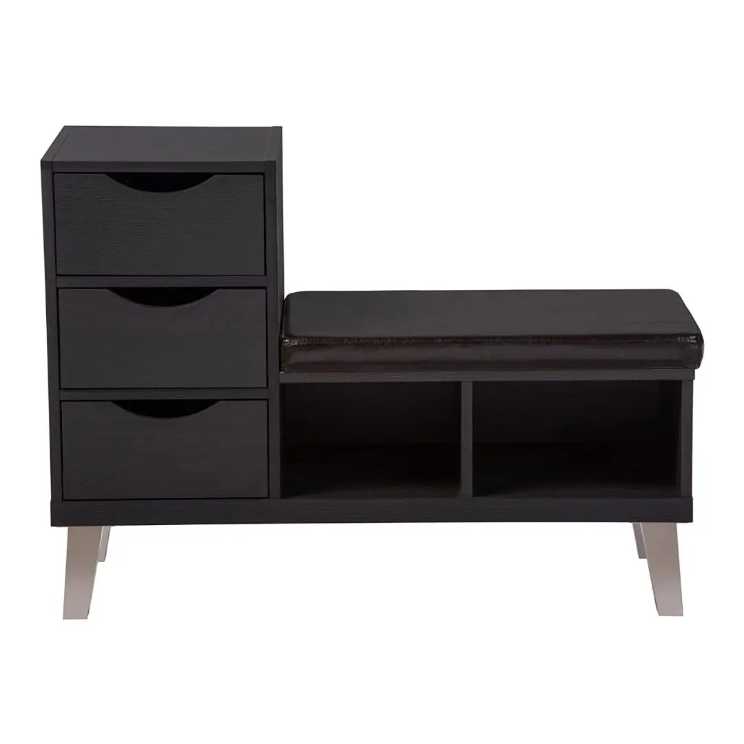 Modern Contemporary Wood 3 Drawer Shoe Storage