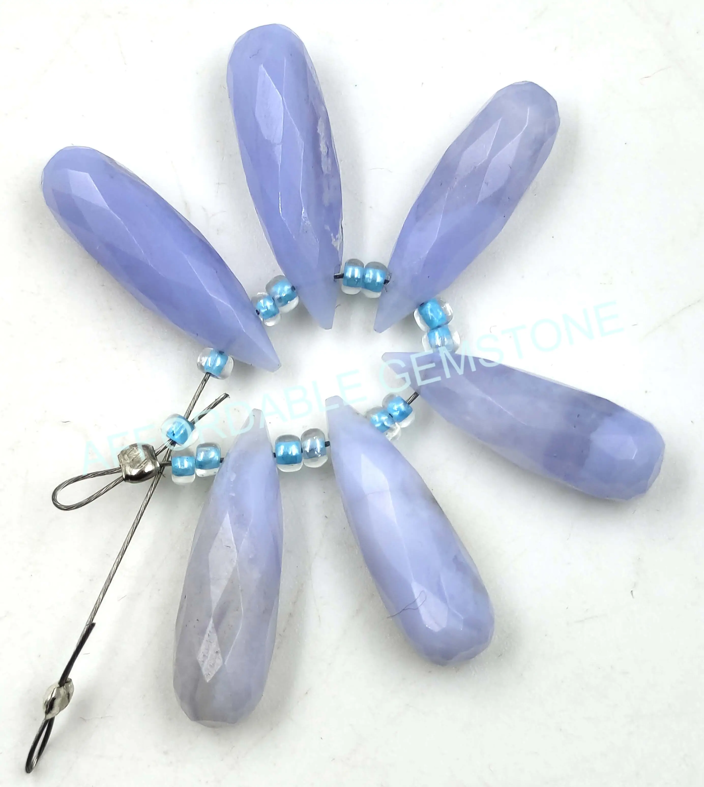 Natural blue lace agate good quality stone teardrop shape stones faceted spinal beads wire wrapping gems gemstone jewelry polish