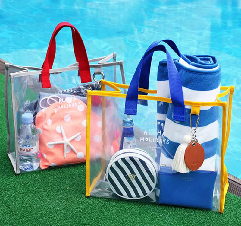 Big Capacity Beach Bag,Lady Clear PVC Shoulder Bag,Summer clear PVC beach bag