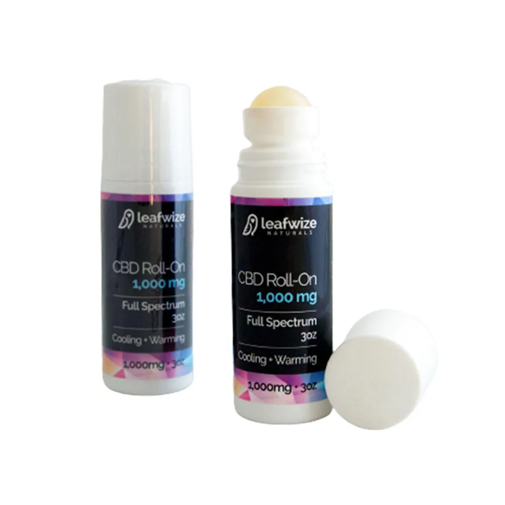 Leafwize Naturals CBD местный валик, полный спектр 1000 мг, сильный согревающий и охлаждающий гель для снятия боли
