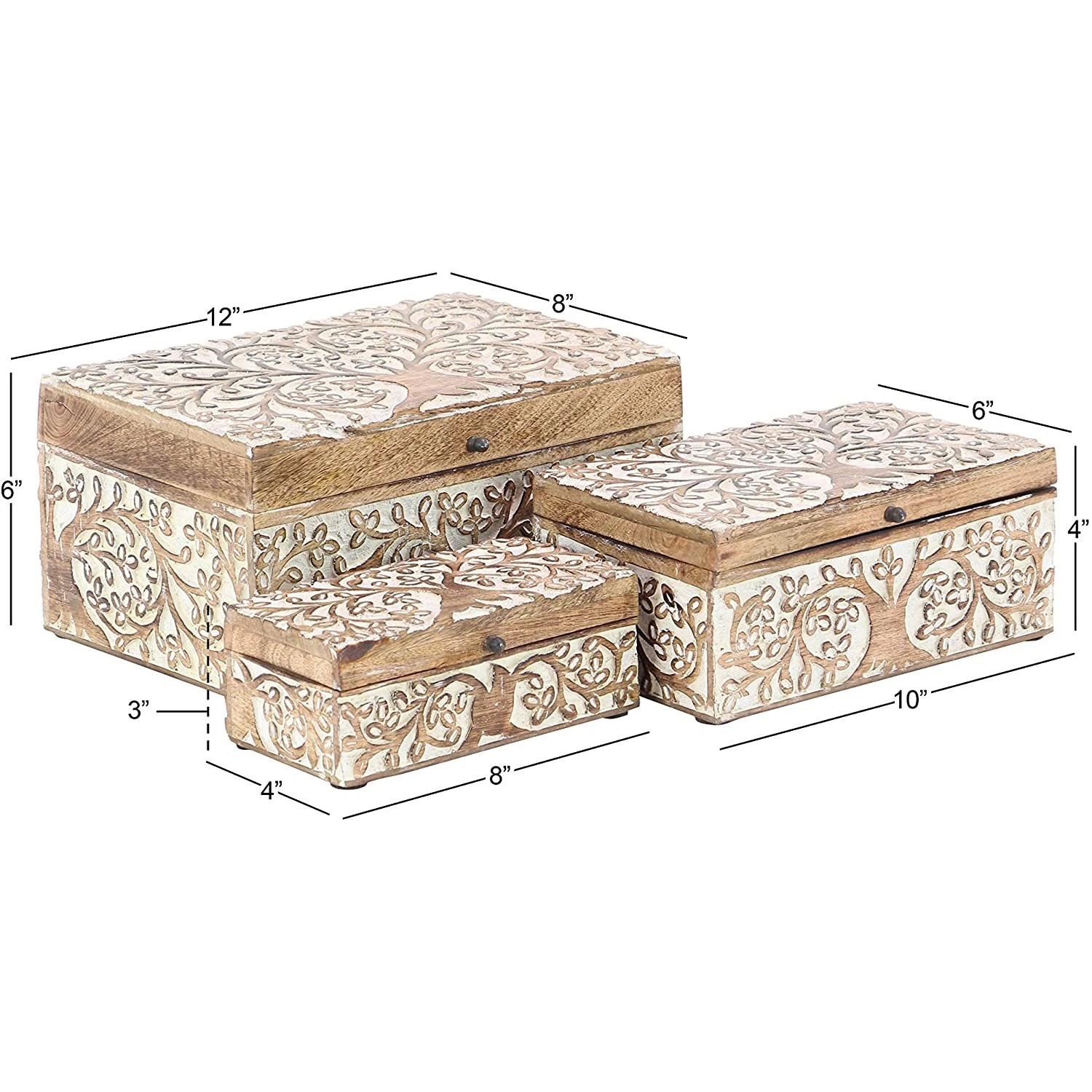  Натуральный деревянный ящик набор из 3 штук; Цвет коричневый белый если изделие вручается в виде подарка Деревянная шкатулка для украшений дома декоративные древесины коробки деталь нее
