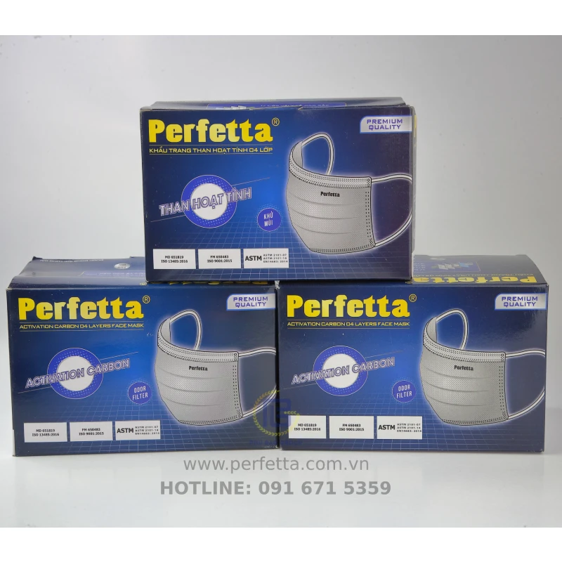 
Grey Blue Breathable Perfetta Carbon Activated Carbon 4 Layers Face Cover With Shelf Life 3 Years 