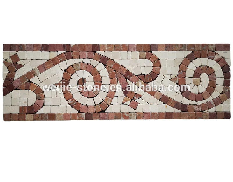 Marble Stone Mosaic Border Greek Granite Flooring Tile Design Colored Designs