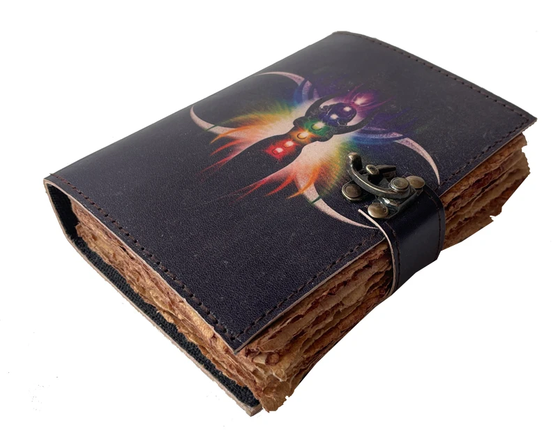 Wholesaler Genuine Leather Vintage Journal Witch Decor Book Of Shadows Triple Moon Goddess Witchcraft Journal Note Book Or Diary