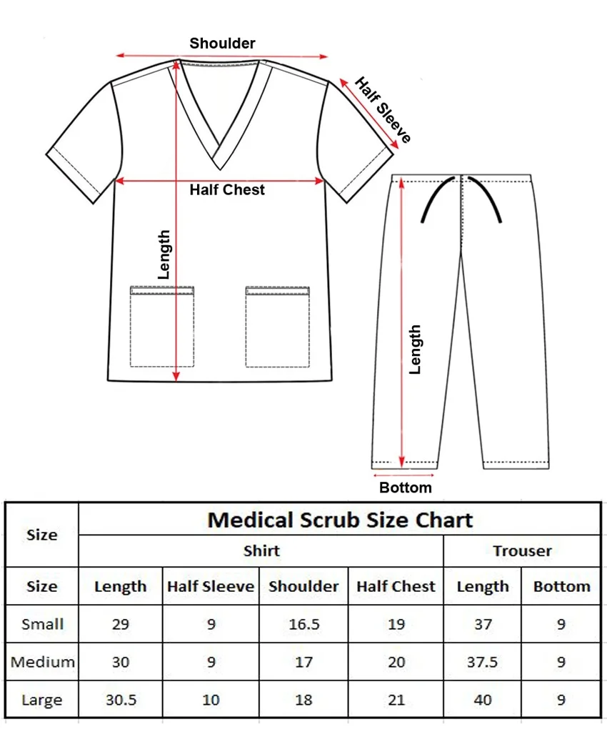 Solid Black Color Scrub Uniform Suit Sets Women Nurse Medical Scrubs Comfortable Hospital Uniforms