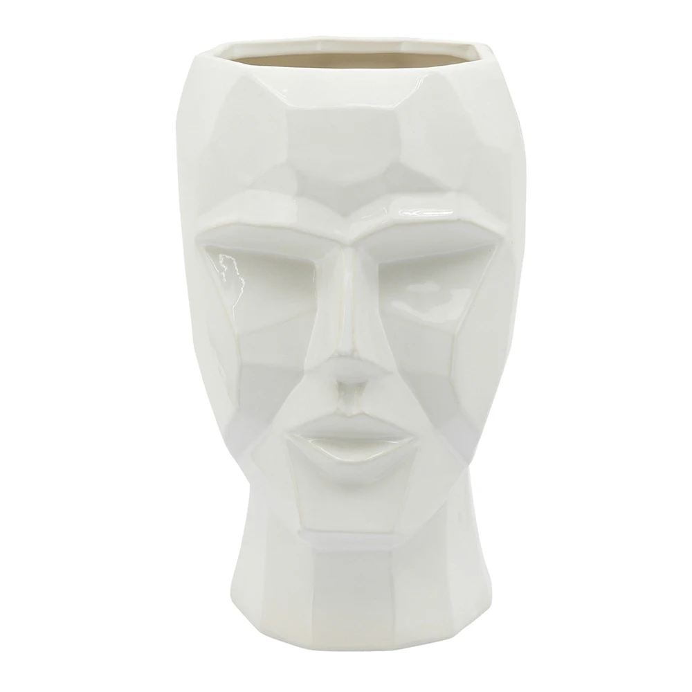 Sagebrook дома керамической лицо ваза, цвет: белый, 12 дюймов Премиум качества по оптовым ценам от поставщика
