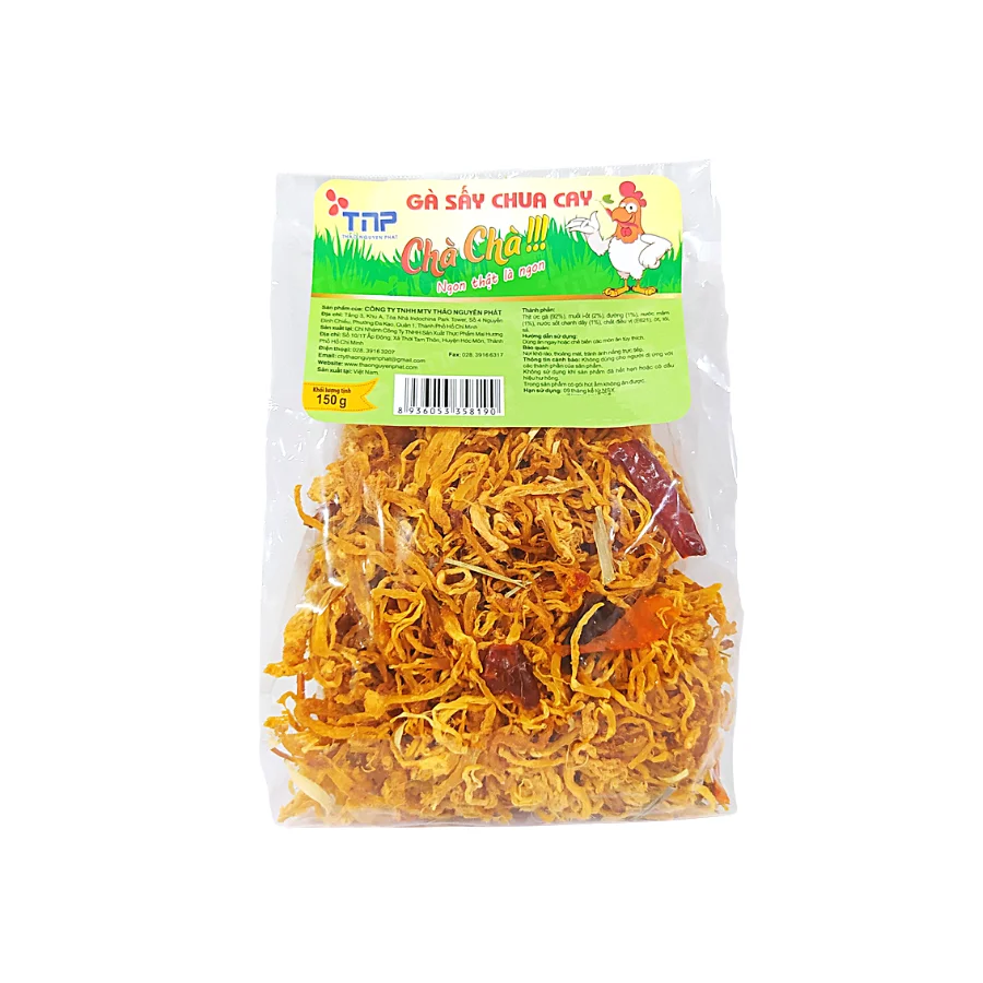 Made in Viet Nam Dried Spicy and Sour Shredded Chicken 150g (pack) Delicious Dried Spicy and Sour Chicken Hot item meat snacks