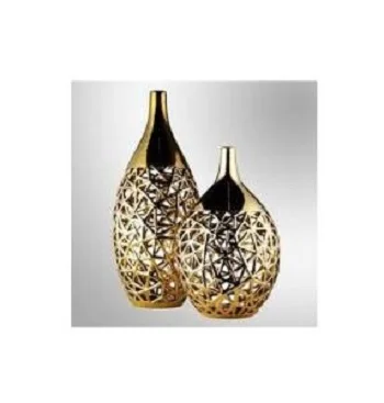 Modern Design Flower pot  Luxury Gold Color Wall Decorative  Aluminium Metal vase For Home Decor Flower vase