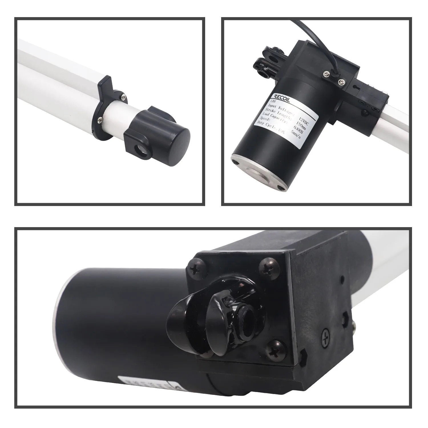 Edge PLA6K Heavy Duty 6000N/1320lbs Linear Actuator 6 Inch DC 12V with Mounting Brackets and Remote Controller Kit