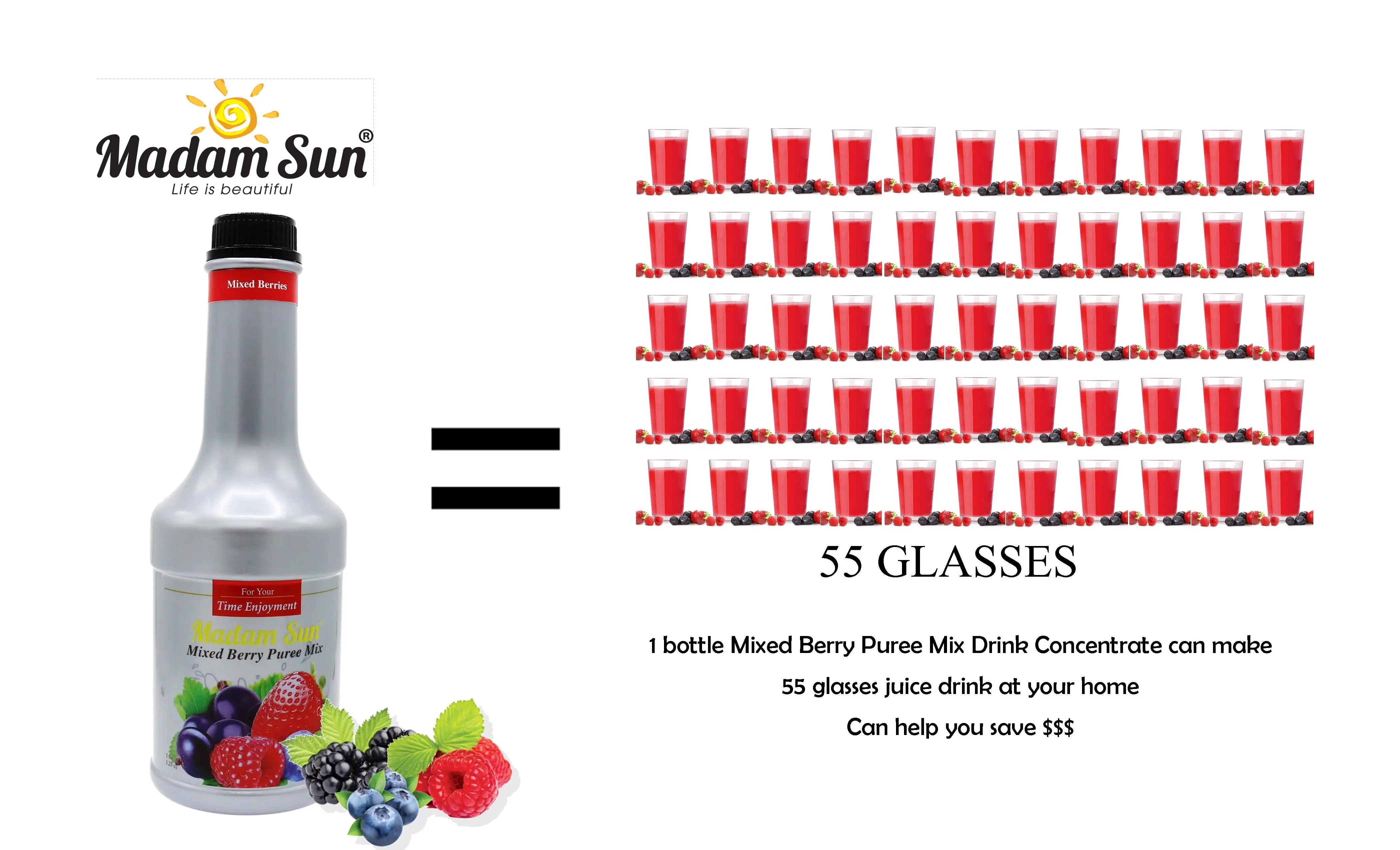 Mixed Berry Puree Drink Concentrate/Mixed Berry Juice/Mixed Berry Puree