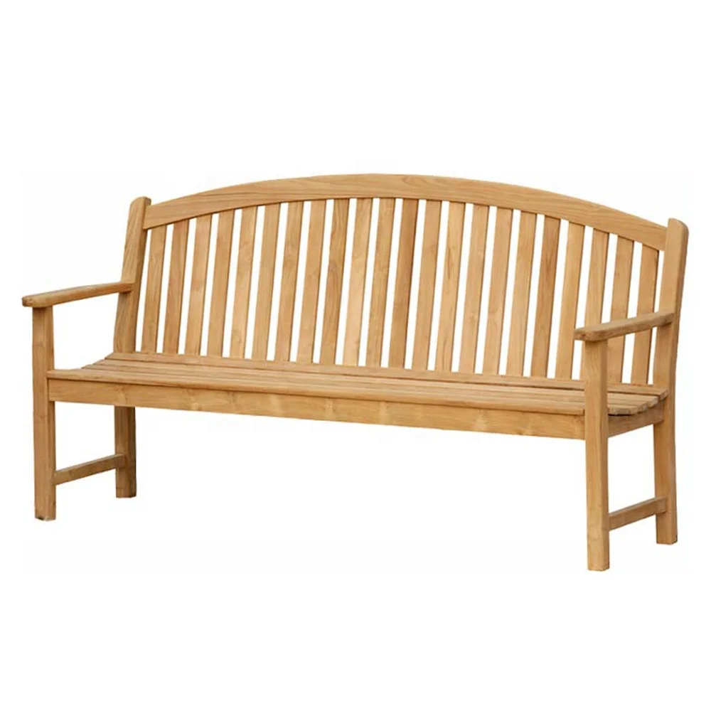 Modern Design Commercial Antique Garden Furniture Solid Teak Bow Patio Benches with Backrest for Garden Patio Outdoor Setting