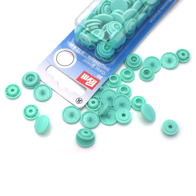 Prym 393119 Garment Accessories Press Fasteners Plastic Turquoise Color Snaps Non-Sewing Press Stud