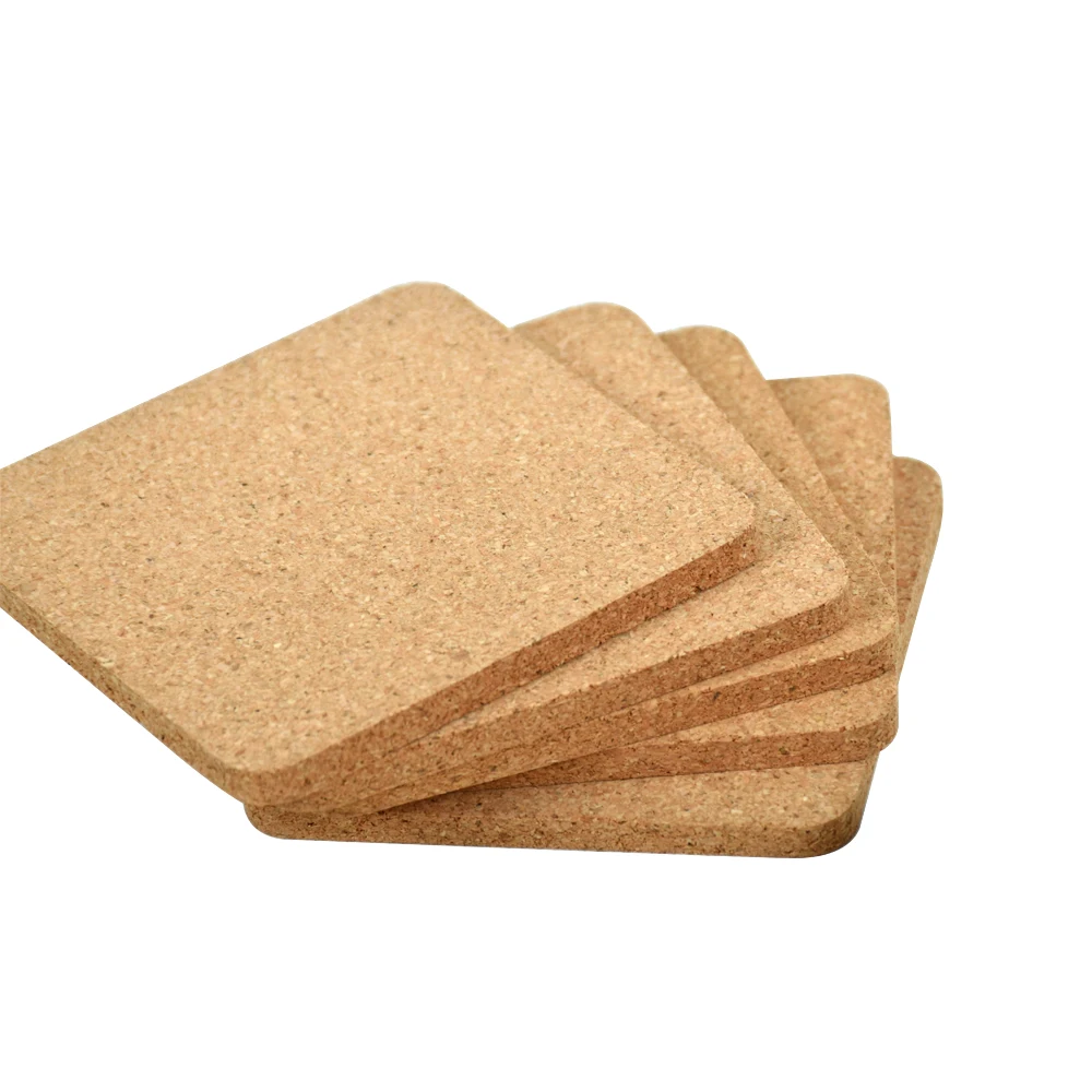 Wholesale Nature Color Blank Customized Square Drink Cork Placemats And Cork Coaster