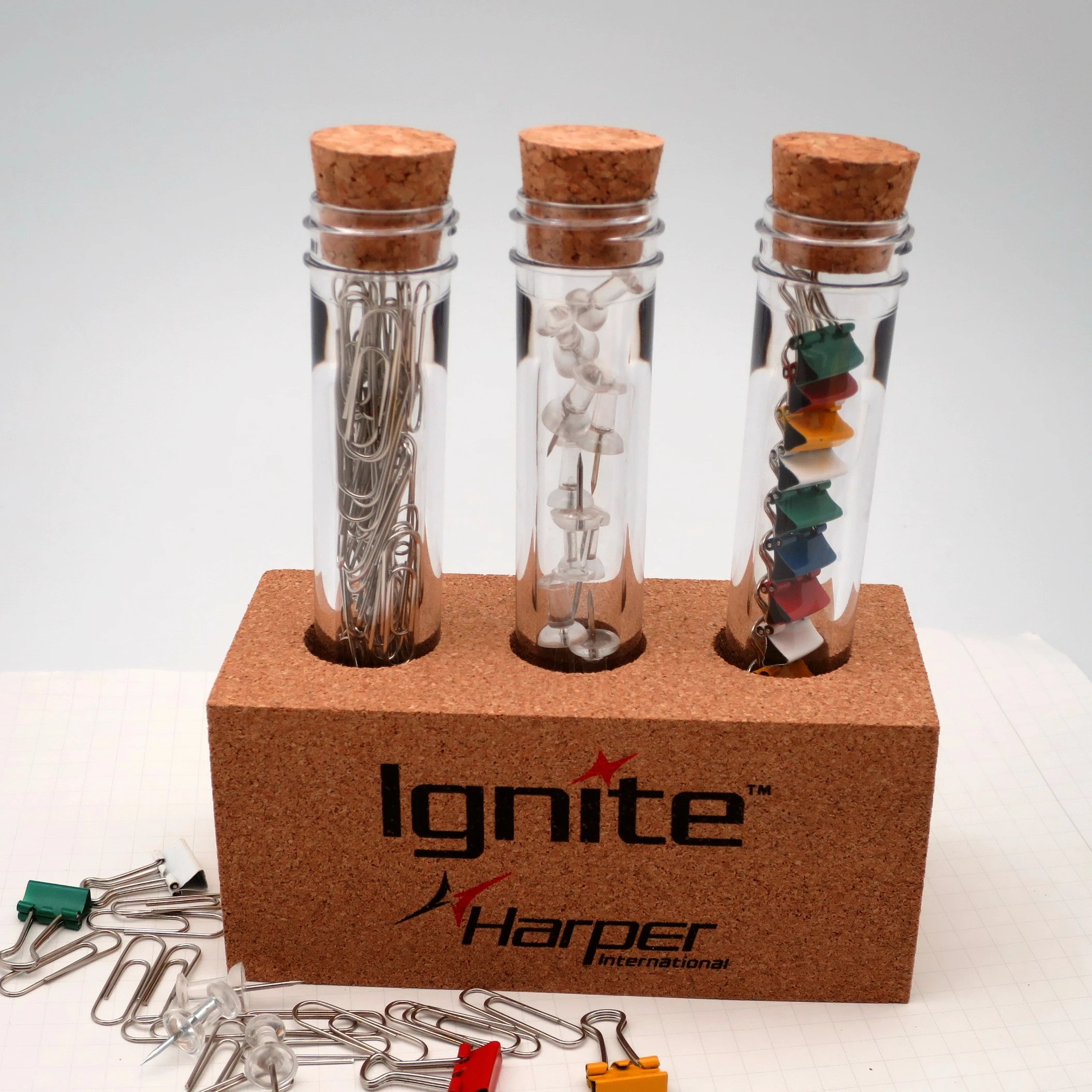 Office Accessories Test Tube holder with cork stand Office stationery Supply Set plastic tube for gifts packaging